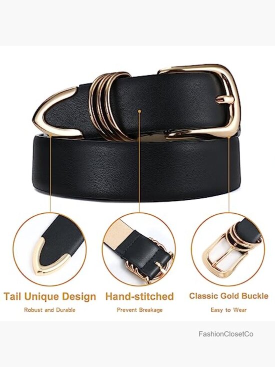 Vintage Gold Buckle Faux Leather Women\'s Fashion Belt main image 4